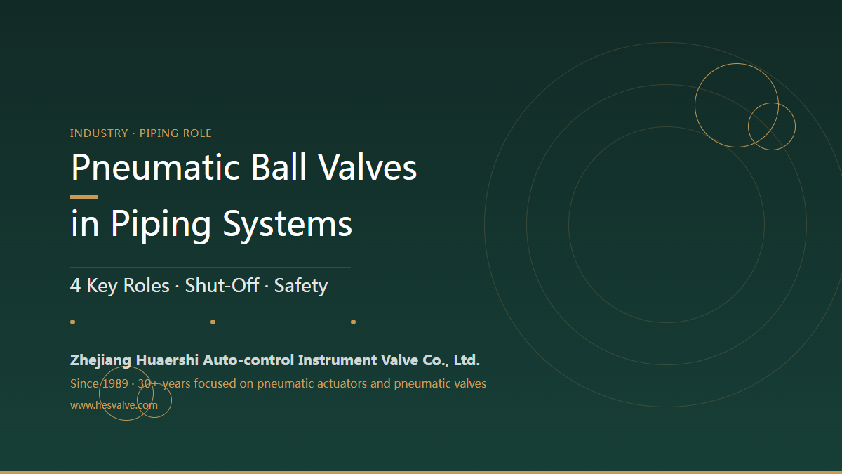 What Do Pneumatic Ball Valves Do in Piping Systems? Four Key Functions