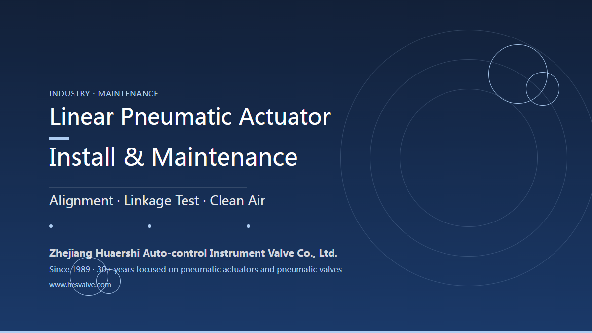 Installing a Linear Pneumatic Actuator: Construction, Operation and Maintenance