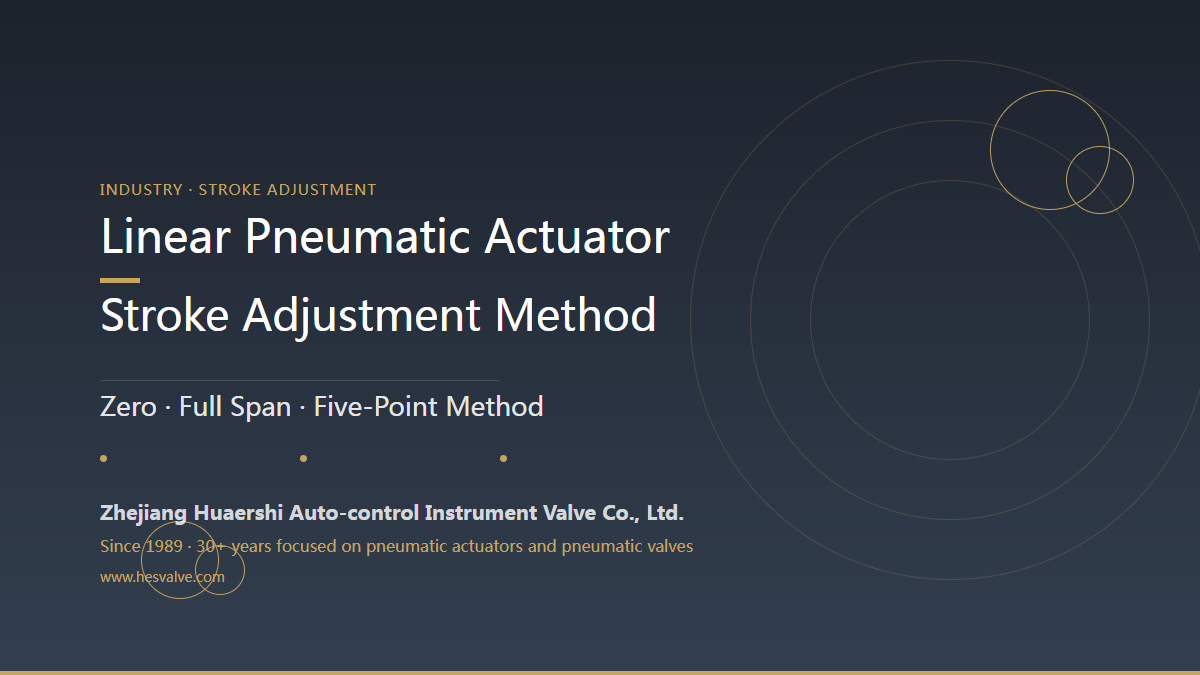 Linear Pneumatic Actuator Stroke Adjustment Method - Zero and Full-Scale Calibration in 3 Steps