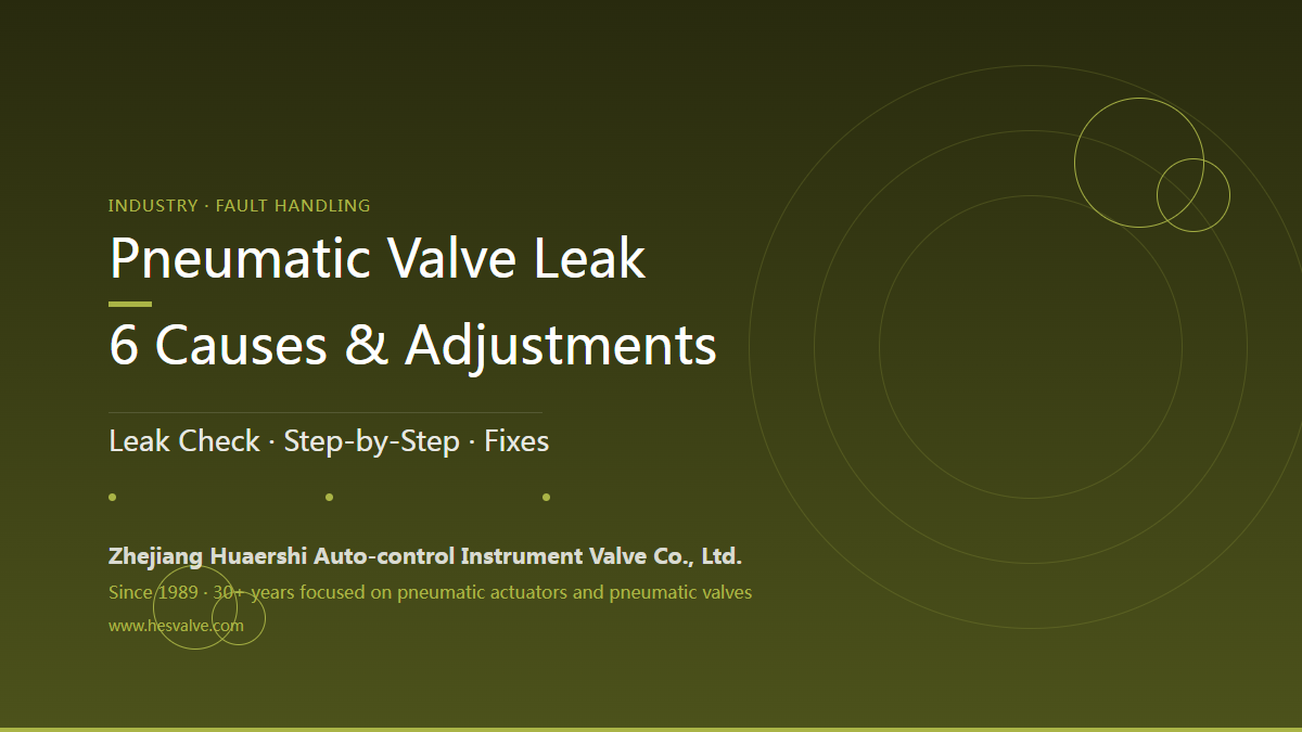 How to Adjust a Pneumatic Valve That Won't Close Tight - 6 Main Causes and Step-by-Step Adjustment