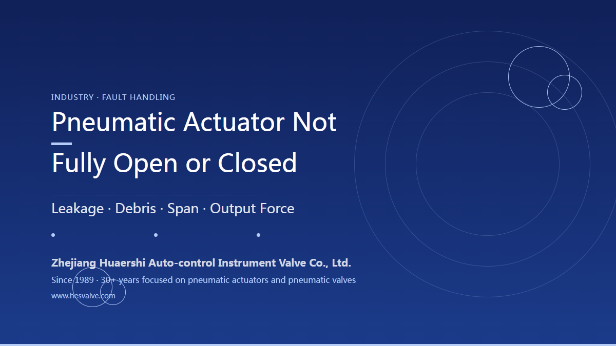 How to Adjust a Pneumatic Actuator That Is Not Fully Open or Closed - 5 Troubleshooting Directions