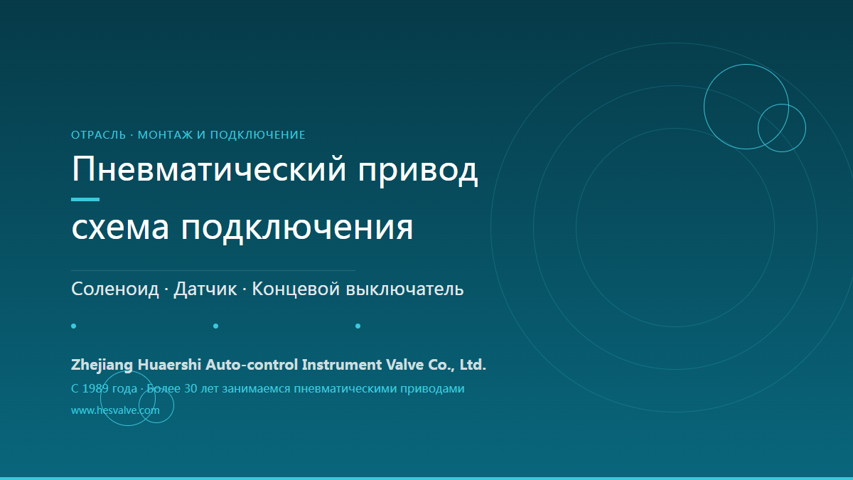 Способы электрического подключения пневматического привода: электромагнитный клапан, датчики и концевые выключатели