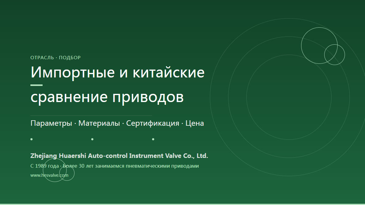 Импортные и китайские пневматические приводы - сравнение