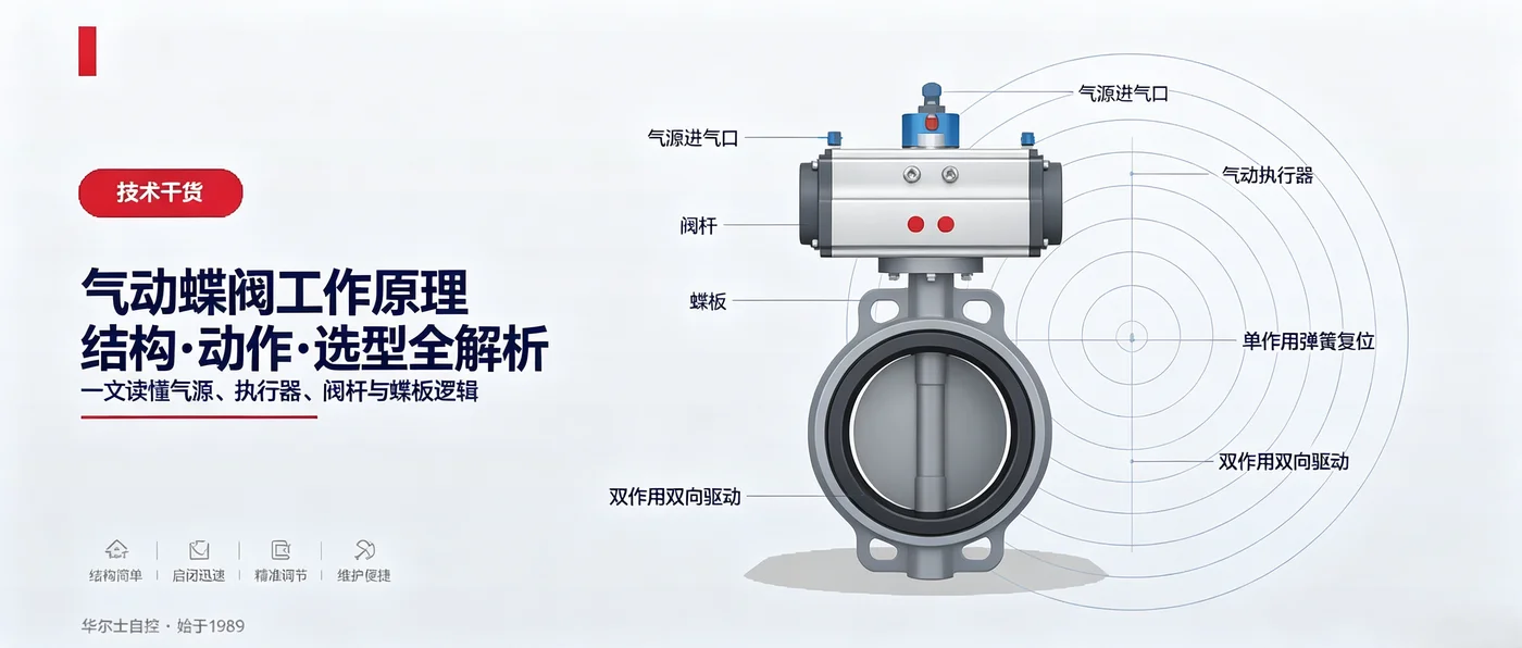 气动蝶阀工作原理,一文讲透结构、动作与选型要点