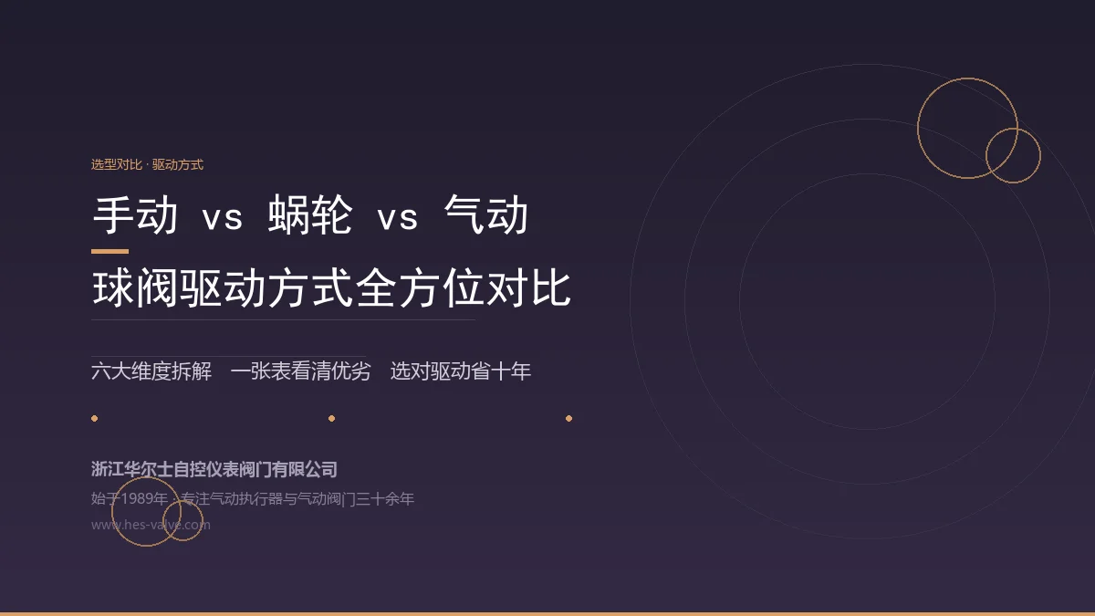 手动、蜗轮还是气动?三种球阀驱动方式全方位对比
